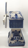 Delft Blue Holland 8 3/4" Tall Hand Painted Porcelain Wind Up Musical Windmill