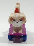 2019 McDonald's Secret Life Of Pets 2 Movie Daisy Dog On Skateboard 3 1/4" Tall Plastic Toy Figure