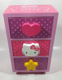 2013 Sanrio Hello Kitty Colorful Three Drawer 8 1/2" Tall Wood Trinket Jewelry Box