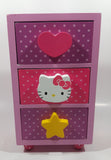 2013 Sanrio Hello Kitty Colorful Three Drawer 8 1/2" Tall Wood Trinket Jewelry Box