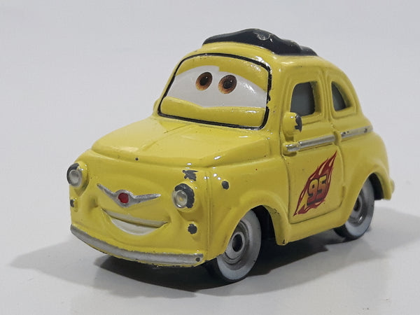 Disney Pixar Cars Fiat 500 Luigi Yellow Die Cast Toy Car Vehicle W2097