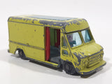 Vintage 1960s Husky Commer 'Walk-Thru' Van Lime Green Die Cast Toy Car Vehicle with Sliding Doors Made in Gt. Britain
