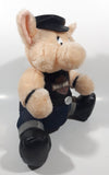 1992 Play By Play Harley Davidson Motor Cycles 10" Tall Pig in Leather Biker Clothing Stuffed Animal Plush Plushy