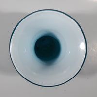 Czech Republic Beautiful Twisting Swirling Spiraling Clear Applied Glass Blue 12" Tall Art Glass Flower Vase