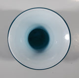 Czech Republic Beautiful Twisting Swirling Spiraling Clear Applied Glass Blue 12" Tall Art Glass Flower Vase
