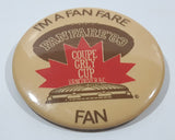 I'm A Fan Fare Fan Fan Fare '83 Coupe Grey Cup Vancouver B.C. Metal Button Pin