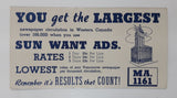 Vintage Vancouver Sun Want Ads Ink Blotter Paper Advertising Card