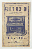 Antique Schaff Bros. Co Manufacturers Pianos Chicago Illinois and Huntington Indiana Brabant Needle Company Small Advertising Booklet