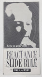 Vintage Shure Brothers Reactance Slide Rule Stereo Components Advertising Brochure Pamphlet