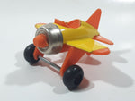 Vintage Buddy L Sky Racer Single Propeller One-Seater Airplane Yellow and Orange Die Cast Toy Aircraft Made in Japan