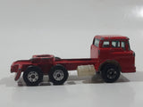 Vintage Yatming Ford F600 Cabover Semi Truck Tractor Rig Red Die Cast Toy Car Vehicle
