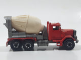 1989 Hot Wheels Peterbilt Cement Mixer Truck Red Die Cast Toy Car Vehicle