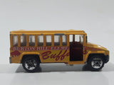 2001 Matchbox City Dudes School Bus "Burton Hill Elementary" Buffalos Yellow Die Cast Toy Car Vehicle with Opening Door