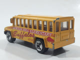 2001 Matchbox City Dudes School Bus "Burton Hill Elementary" Buffalos Yellow Die Cast Toy Car Vehicle with Opening Door