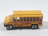 2001 Matchbox City Dudes School Bus "Burton Hill Elementary" Buffalos Yellow Die Cast Toy Car Vehicle with Opening Door
