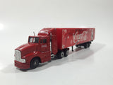 Coca Cola Santa Claus Christmas Themed Semi Truck and Trailer Red Die Cast Toy Car Vehicle