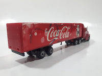 Coca Cola Santa Claus Christmas Themed Semi Truck and Trailer Red Die Cast Toy Car Vehicle