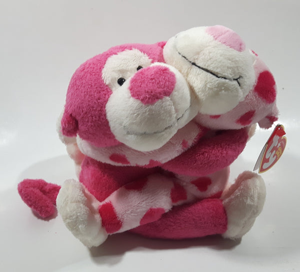 2005 Ty Beanie Babies Romeo & Juliet Pink Hugging Bears 6" Stuffed Plush Toy New with Tags