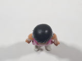 2010 Geobra Playmobil Woman with Black Hair Pink Tank Top and Dark Grey Capri Pants 3" Tall Toy Figure