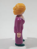 1987 Geobra Playmobil Woman with Blonde Hair In Light Purple Dress 3" Tall Toy Figure