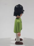 1992 Geobra Playmobil Black Hair Equestrian Horse Rider Green Jacket White Pants 3 1/8" Tall Toy Figure