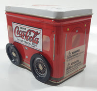 Drink Coca-Cola In Bottle 5 Cents Coke Trailer Shaped Tin Metal Container with Rolling Wheels