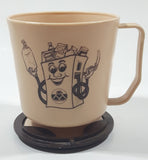 Rare Vintage Bertwood Marketing Mohawk Gas Stations 3 5/8" Tall Plastic Coffee Mug Cup with Coaster Base
