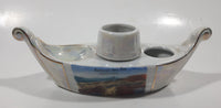 Vintage Beswick 1498 Iridescent Mother of Pearl Gold Trim Boat Shape Caviar Serving Dish