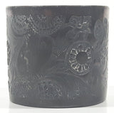 Antique 1800s Engraved Etched Silver Look Heavy Metal Napkin Holder Ring