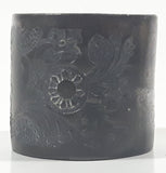 Antique 1800s Engraved Etched Silver Look Heavy Metal Napkin Holder Ring