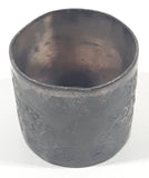 Antique 1800s Engraved Etched Silver Look Heavy Metal Napkin Holder Ring