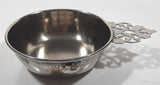 Antique Embossed Duck Pattern Single Handle Silver Metal Porringer Pottinger Bowl