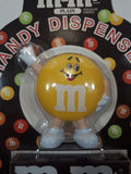 1991 Mars Inc. M & M's Brand Chocolate Candies Plain 3 1/4" Tall Yellow Character Toy Handy Dispenser Figure New in Package