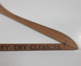 Rare Antique Ontario Laundry Ltd. Calgary Dry Cleaners 17 5/8" Wide Wood Clothing Coat Hanger
