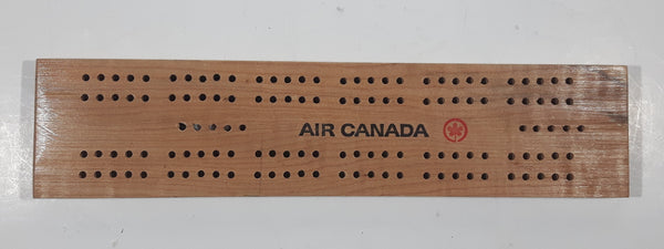 Vintage 1970s Air Canada Wood Cribbage Board Game
