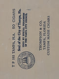 Vintage Thompson & Company Tampa Fine Quality Cigars 50 Cigars Cardboard Box