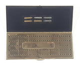 Leonard by Towle Gold Plated Travel Size Cribbage Board and 6 Peg Game Set