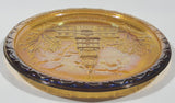 Vintage Indiana Orange Amber Iridescent Rainbow Gold Independence Hall Philadelphia 8" Diameter Carnival Glass Plate