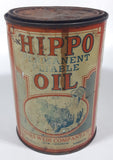 Antique James Weir Company Ltd Toronto Hippo Oil Permanent Pliable 4 1/2" Tall Metal Oil Can FULL