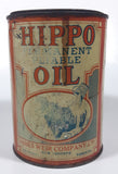 Antique James Weir Company Ltd Toronto Hippo Oil Permanent Pliable 4 1/2" Tall Metal Oil Can FULL