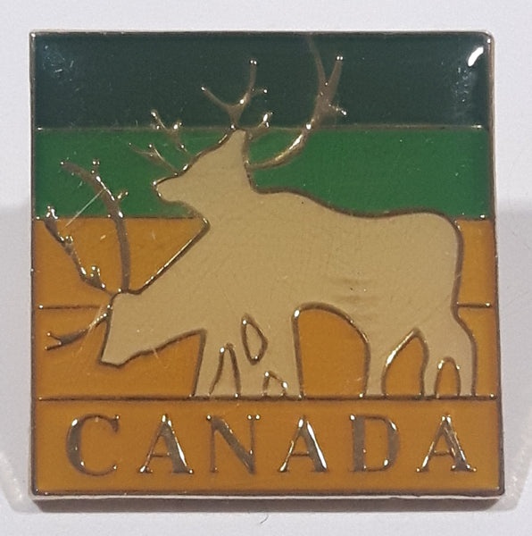 Canada Blue Green Yellow Elk Themed Metal Lapel Pin