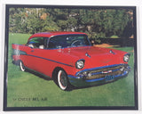 Red '57 Chevy Bel Air 7 1/4" x 9 3/8" Framed Paper Photo Print