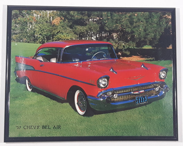 Red '57 Chevy Bel Air 7 1/4" x 9 3/8" Framed Paper Photo Print