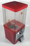 Vintage Komet Red Metal with Plastic Globe "Thank You" 15 1/2" Tall Gumball Candy Dispenser Vending Machine with Two Keys