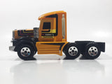 Vintage 1983 Buddy L Construction Kenworth Semi Tractor Truck Yellow Pressed Steel and Plastic Die Cast Toy Car Vehicle