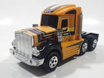 Vintage 1983 Buddy L Construction Kenworth Semi Tractor Truck Yellow Pressed Steel and Plastic Die Cast Toy Car Vehicle