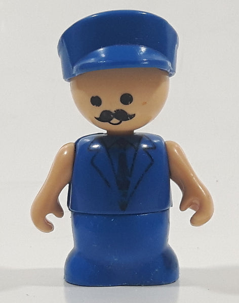 Vintage Fisher Price Little People Blue Hat and Suit 2 1/4" Tall Toy Figure