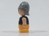 Vintage Fisher Price Little People Black and Yellow Medieval Knight 2 3/8" Tall Toy Figure