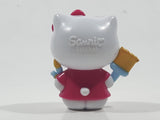 2018 Sanrio Hello Kitty with Paint Brushes 1 3/4" Tall Plastic Toy Figure