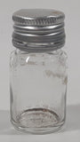 Vintage T-22 2 1/2" Tall Clear Glass Medicine Bottle with Metal Lid